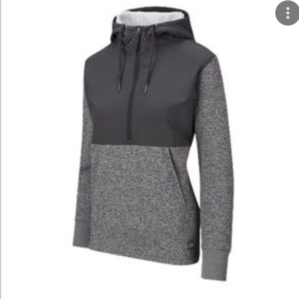 The North Face tech Sherpa pullover in charcoal and heathered grey size small